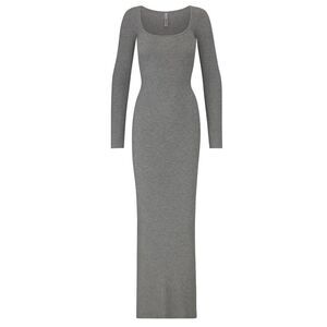 SKIMS Soft Lounge Grey LONG SLEEVE DRESS - S